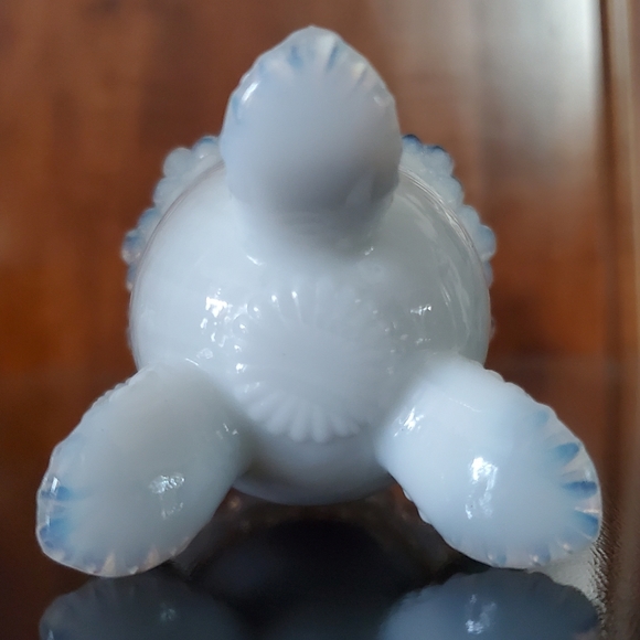 Vntg "Forget Me Not" Milky White Slag Glass Toothpick Holder by Degenhart - Picture 15 of 16